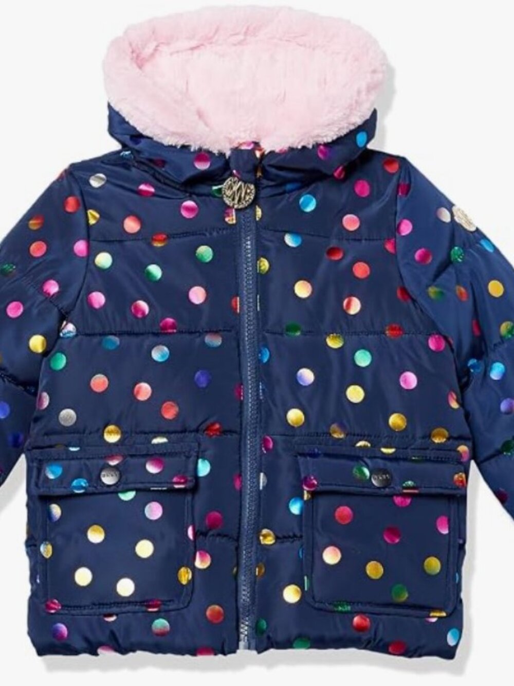 DKNY Baby Girls' Jacket Fleece Lined Quilted Bubble Puffer Coat 18 month